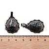 Natural Snowflake Obsidian Teardrop Pendants G-K363-01R-18-3