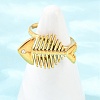 304 Stainless Steel Micro Pave Cubic Zirconia Open Cuff Rings for Women RJEW-K316-04G-3