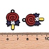 Halloween Theme Spray Painted Alloy Enamel Pendants ENAM-T020-09K-3