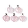 Natural Rose Quartz Pendants G-T143-49K-1