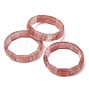 Rectangle Natural Strawberry Quartz Beaded Stretch Bracelets for Women Men GG-CBA9ACE-C10-4