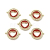 Brass Micro Pave Clear Cubic Zirconia Connector Charms KK-E068-VB053-2-3