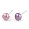 Dyed Natural Pearl Stud Earrings PEAR-N020-06C-4