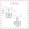 2Pcs 316 Stainless Steel Locket Oval Wedding Bouquet Pendants Decorations HJEW-UN00042-3