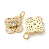Brass Micro Pave Clear Cubic Zirconia Pendants CU-CBA2907-03C-G-2