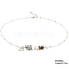 Naatural Dalmatian Jasper & Tiger Eye & Howlite Chip & Alloy Constellation Pendant Necklaces WGB0CBC-09-2