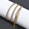 10Pcs 2MM 304 Stainless Steel Rope Chain Necklaces NJEW-G203-08G-3