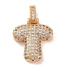 Brass Micro Pave Cubic Zirconia Pendants KK-C076-29T-G01-1