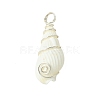 Natural Trumpet Shell Pendants PALLOY-JF02794-02-3