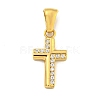 Ion Plating(IP) 304 Stainless Steel Cubic Zirconia Pendants STAS-C102-04A-G-1
