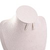 Bust Shaped Microfiber & Wood Jewelry Necklace & Earrings Display Stands NDIS-H042-01B-03-3