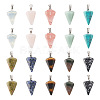 Fashewelry 20Pcs 10 Styles Natural & Synthetic Mixed Gemstone Pendants G-FW0001-36-2
