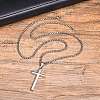 Men's Stainless Steel Cross Pendant Box Chain Necklaces PW-WGD1DFB-01-1