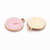 Clock Alloy Enamel Pendants ENAM-Q033-11C-2