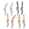 Brass Cubic Zirconia Hoop Earrings EJEW-O084-15-1