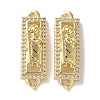 Rack Plating Brass Clear Cubic Zirconia Saint Connector Charms KK-C084-36B-G-1