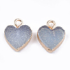 Electroplate Druzy Resin Pendants X-RESI-S366-01C-2