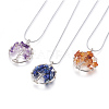 Natural Mixed Stone Chips Pendant Necklaces NJEW-JN02245-1
