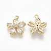 Brass Micro Pave Cubic Zirconia Charms ZIRC-K082-008A-2