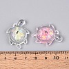 Transparent Acrylic and Glitter Powder Pendants TACR-T028-68-4