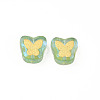 Electroplate Transparent Handmade Lampwork Beads LAMP-Q032-04B-2