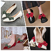 Gorgecraft 4Pcs 2 Colors Retro Polka Dot Pattern Polyester Bowknot Shoe Decorations FIND-GF0005-02-6