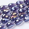 Electroplate Glass Beads Strands EGLA-D015-15x10mm-07-3