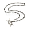 304 Stainless Steel Triple Goddess Pendant Necklaces NJEW-G115-10P-3