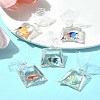 5Pcs 5 Colors Resin Pendants with Iron Jump Ring RESI-FS0001-70-10
