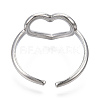 Non-Tarnish 304 Stainless Steel Hollow Heart Cuff Rings RJEW-N038-122P-4