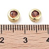 Brass with Single Cubic Zirconia Slide Charms KK-C051-27G-03-3