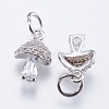 Brass Micro Pave Cubic Zirconia Charms X-RB-I077-25P-RS-2