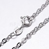 Anti-Tarnish Rhodium Plated 925 Sterling Silver Cable Chains Necklaces NJEW-M157-25C-16-1