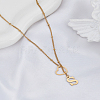 1Pc Letter & Heart Stainless Steel Lariat Necklaces for Women NJEW-LP0002-87G-S-3