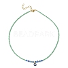 Lampwork Evil Eye Pendant Necklace with Glass Seed Beaded Chains for Women NJEW-JN04419-2