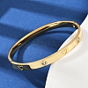 201 Stainless Steel with Rhinestone Bangles for Women BJEW-B138-04G-2