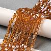 Transparent Electroplate Glass Beads Strands EGLA-A039-T6mm-B28-4