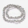 Pearl Luster Plated Diamond Shape Glass Bead Strands EGLA-J100-PL11-2