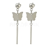 Non-Tarnish Butterfly 304 Stainless Steel Stud Dangle Earrings EJEW-G400-45P-1