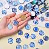 50Pcs Blue and White Printed Glass Cabochons GGLA-SZ0001-23-4