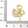 Brass Micro Pave Clear Cubic Zirconia European Dangle Charms KK-D502-13A-G-3