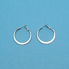Alloy Flat Huggie Hoop Earrings with Silver Pin for Women EJEW-TAC0015-01S-1