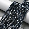 Transparent Electroplate Glass Beads Strands LS-GLAA-F029-3mm-C02-4