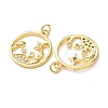 Brass Micro Pave Clear Cubic Zirconia Pendants CU-E003-18G-23-2