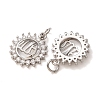 Brass Micro Pave Clear Cubic Zirconia Pendants CU-CBA2907-05A-P-2