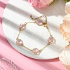 Glass Flower Link Bracelets BJEW-JB10219-01-2