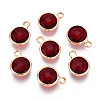 Golden Tone Brass Glass Charms GLAA-ZX008-24H-G-1