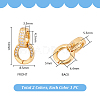 2Pcs 2 Colors S925 Sterling Silver Micro Pave Clear Clear Cubic Zirconia Twister Clasps STER-PH0003-57-2
