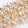 Electroplate Glass Beads Strands EGLA-D015-15x10mm-24-3