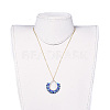 Japanese Seed Beads Pendant Necklaces NJEW-JN02433-03-3